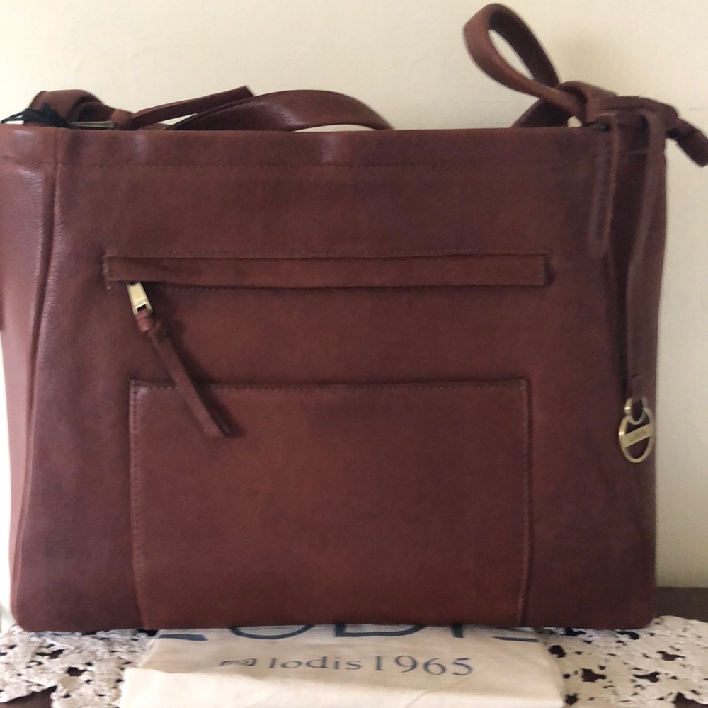 NWT LODIS Lamba Leather Laurel Shoulder Bag/Tote w/ Dust Bag